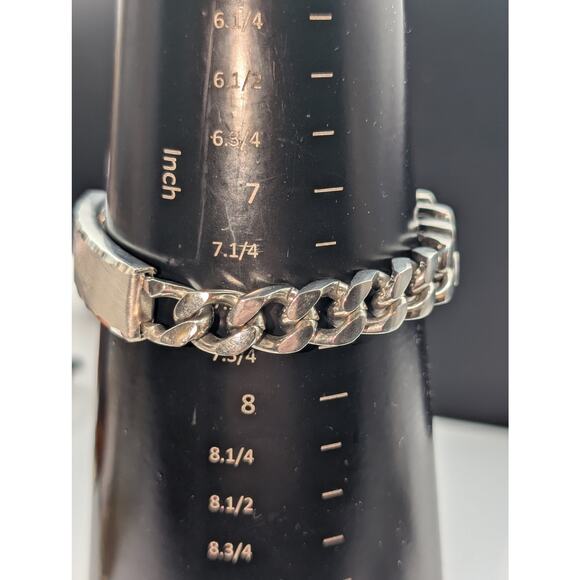 Vtg SPEIDEL USA Mens 'Jeremy' Engraved Silver Tone ID Bracelet Signed STE TA - Picture 7 of 7